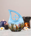 10 inch Fox Urn with Cross Drop design, 