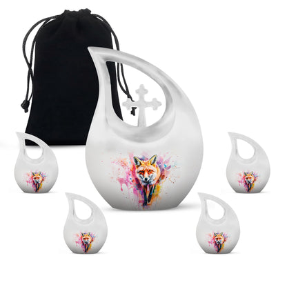 Personalized Fox Cremation Urn for Human Ashes - 10-inch, 200 cu in - Yatskia