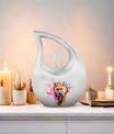 10-inch Leightweight Fox Urn with Cross Drop design