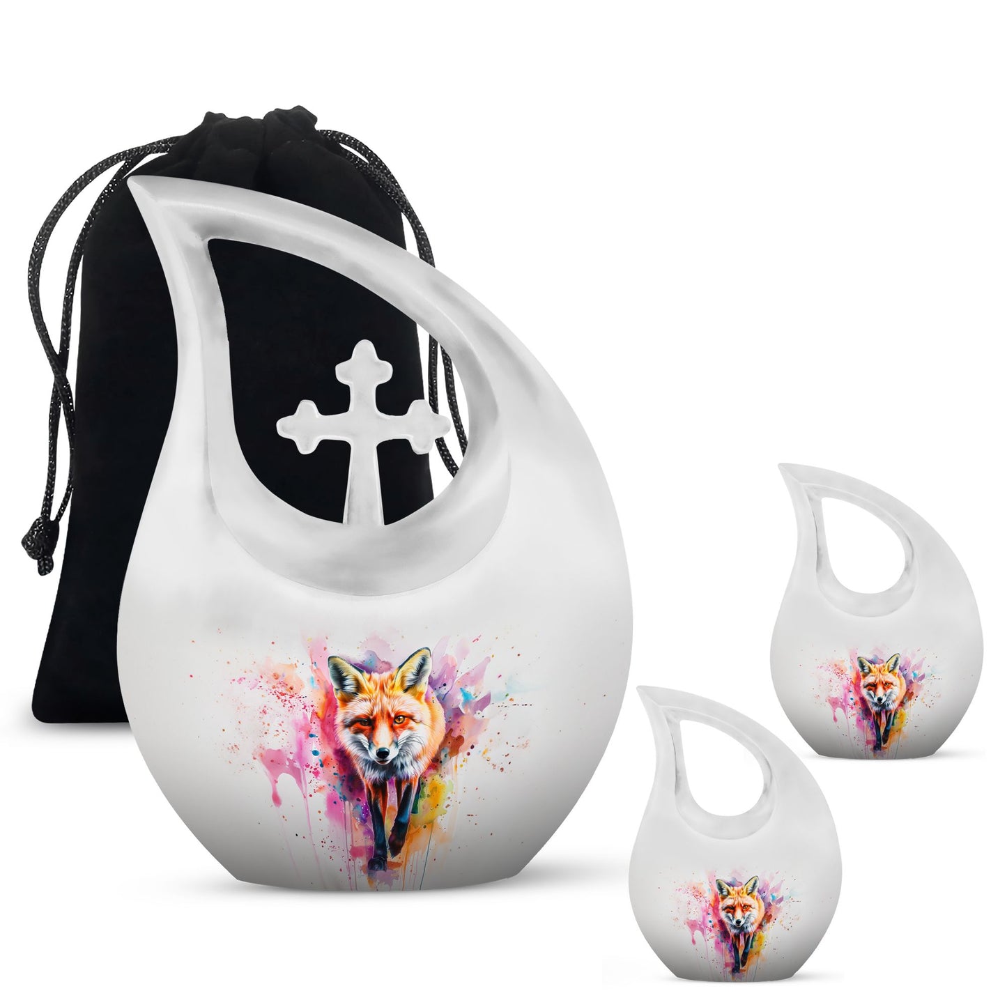 Personalized Fox Cremation Urn for Human Ashes - 10-inch, 200 cu in - Yatskia