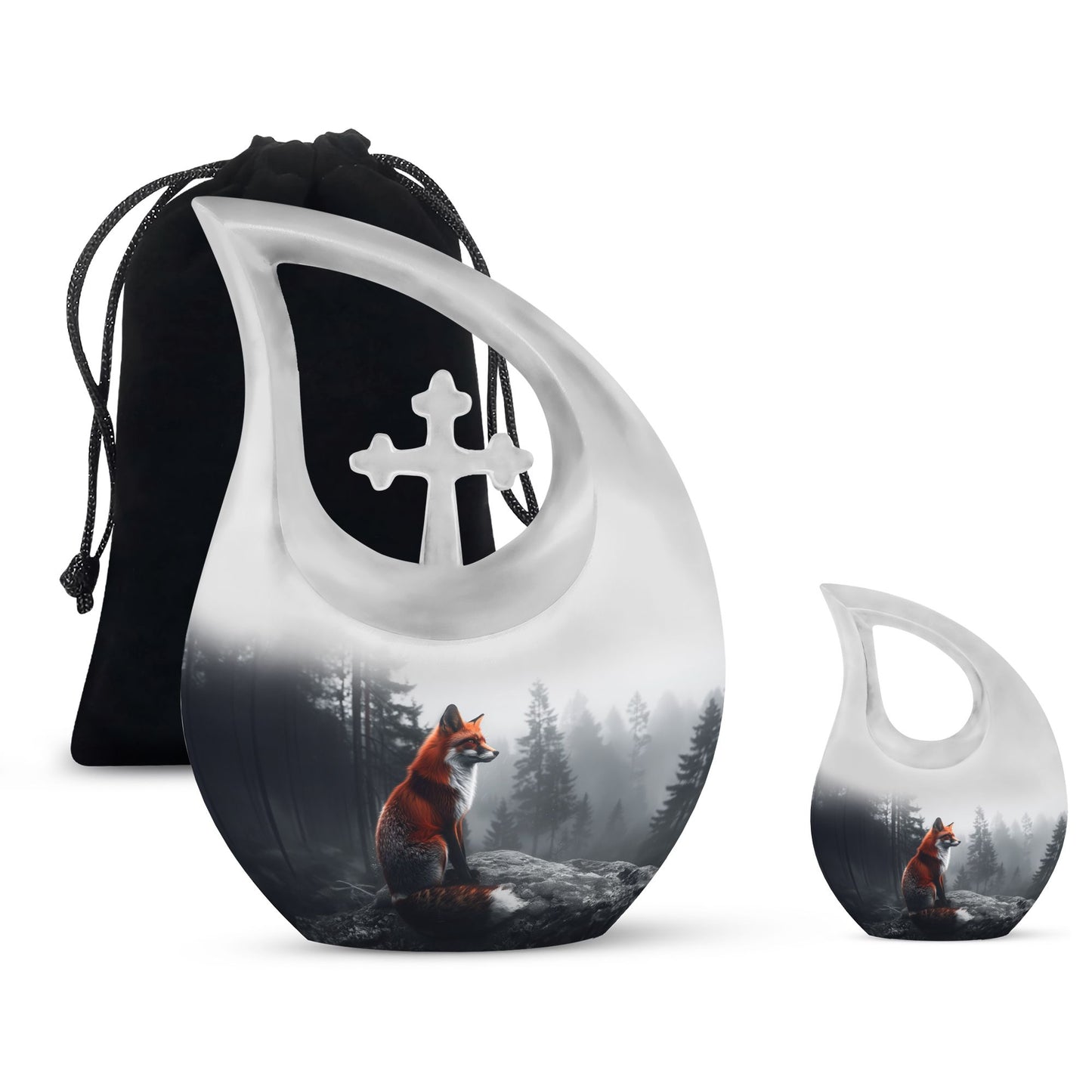 Personalized Fox Cremation Urn for Human Ashes - 10-inch, 200 cu in - Yatskia