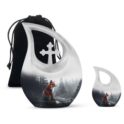 Personalized Fox Cremation Urn for Human Ashes - 10-inch, 200 cu in - Yatskia