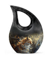 Large Fox Urn designed with Cross Drop Urn