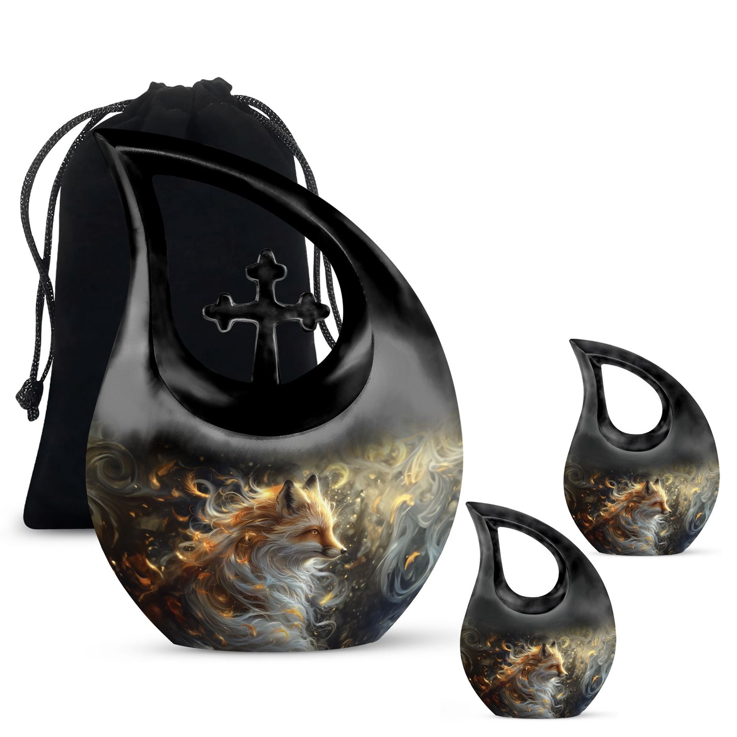 Personalized Fox Cremation Urn for Human Ashes - 10-inch, 200 cu in - Yatskia