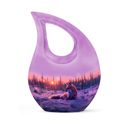 10-Inch Fox Themed Cross Drop Aluminium keepsake urn 