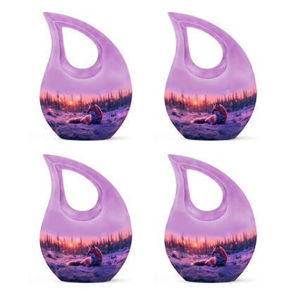 10-Inch Fox Themed Cross Drop Aluminium keepsake urn 