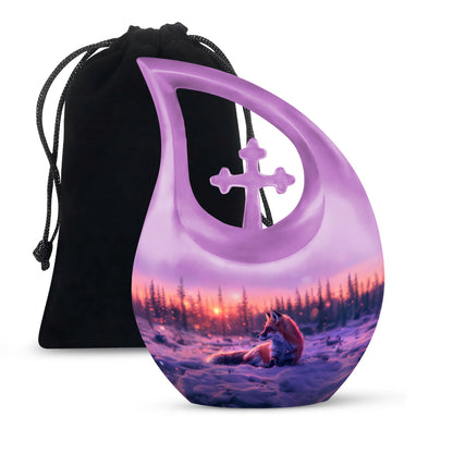 Personalized Fox Cremation Urn for Human Ashes - 10-inch, 200 cu in - Yatskia