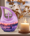 10-Inch Fox Themed Cross Drop Aluminium keepsake urn 