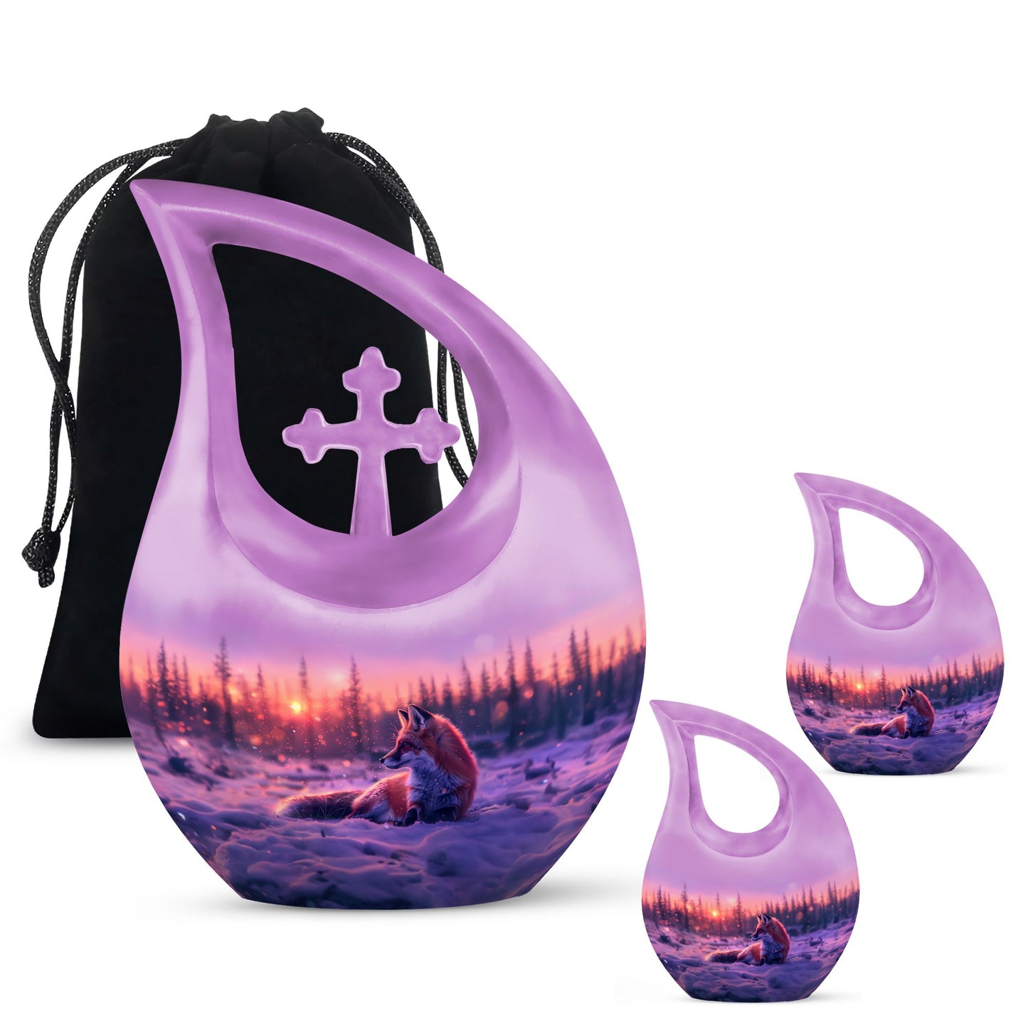 Personalized Fox Cremation Urn for Human Ashes - 10-inch, 200 cu in - Yatskia