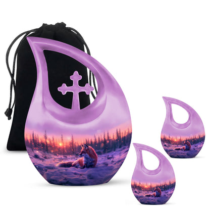 Personalized Fox Cremation Urn for Human Ashes - 10-inch, 200 cu in - Yatskia