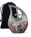 10-inch Fox-themed Cross Drop Aluminium Cremation Urn