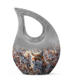 10-inch Fox-themed Cross Drop Aluminium Cremation Urn
