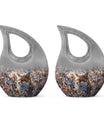 10-inch Fox-themed Cross Drop Aluminium Cremation Urn