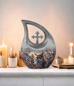 10-inch Fox-themed Cross Drop Aluminium Cremation Urn