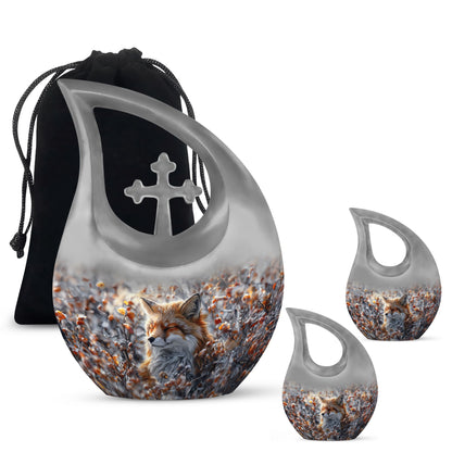 Marble Fox Cremation Urn for Human Ashes - 10-inch, 200 cu in - Yatskia