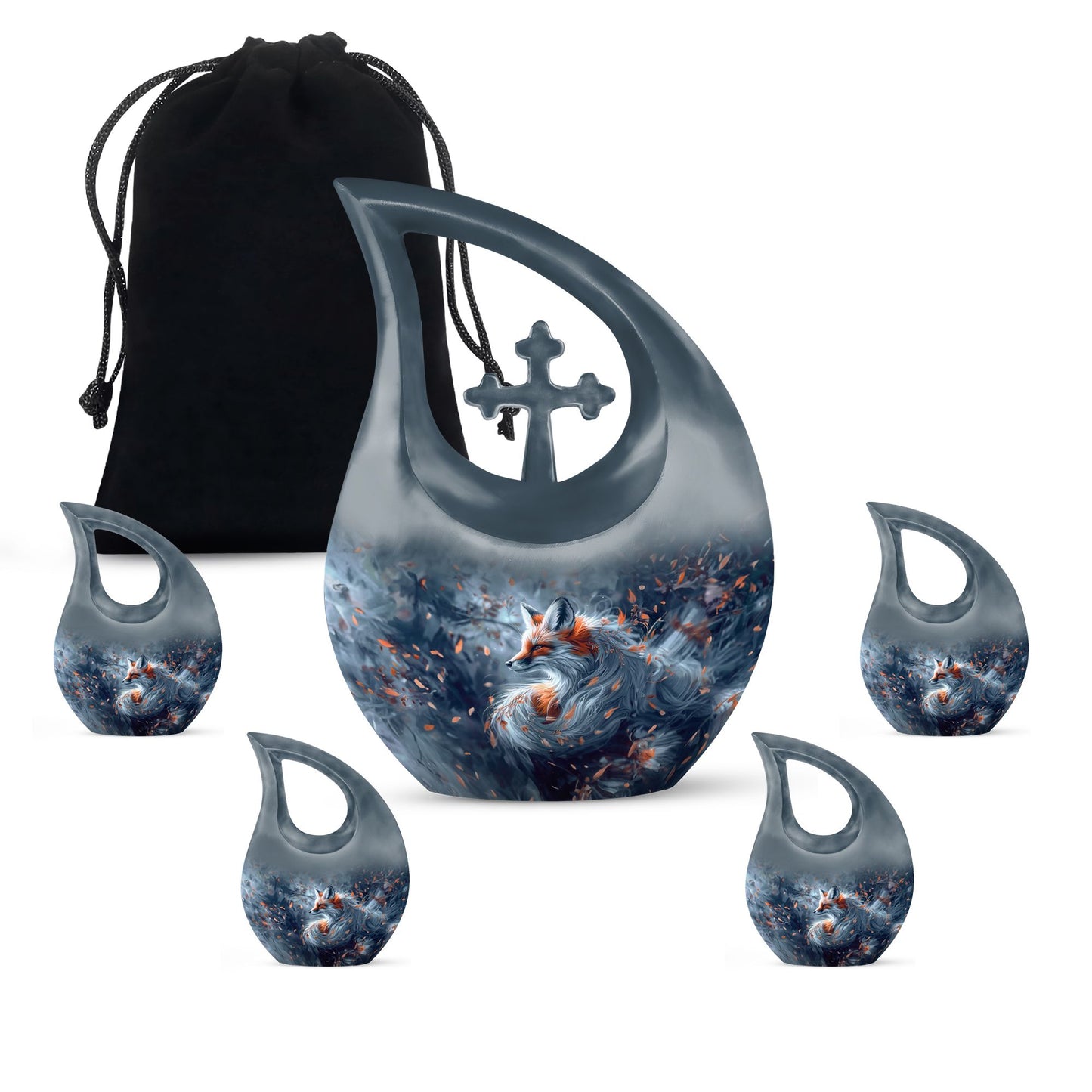 Personalized Fox Cremation Urn for Human Ashes - 10-inch, 200 cu in - Yatskia