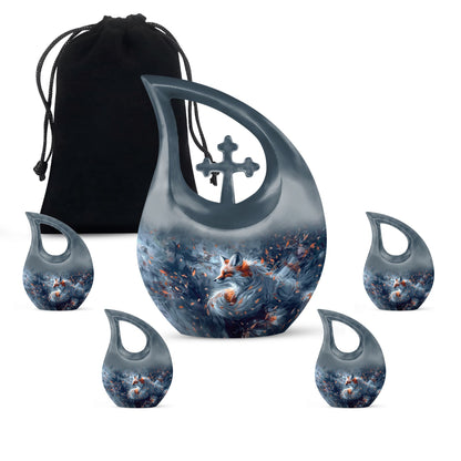 Personalized Fox Cremation Urn for Human Ashes - 10-inch, 200 cu in - Yatskia