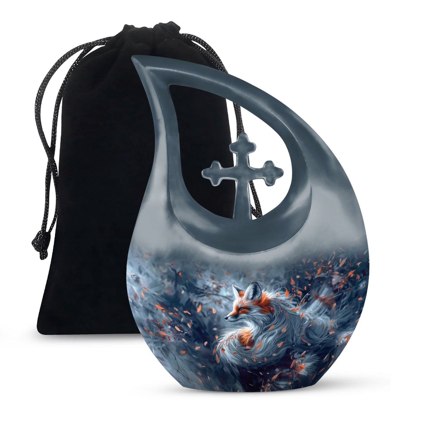 Personalized Fox Cremation Urn for Human Ashes - 10-inch, 200 cu in - Yatskia
