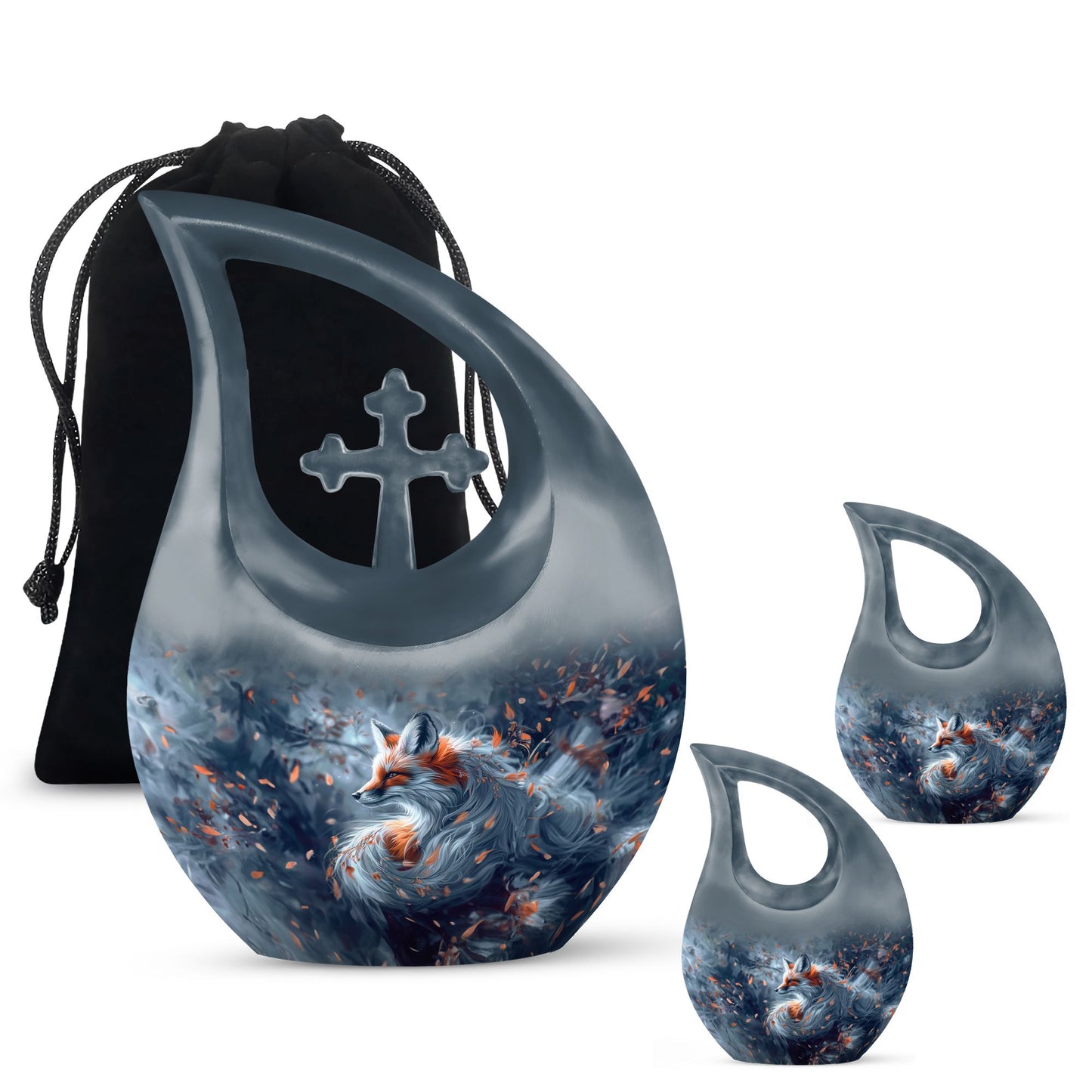 Personalized Fox Cremation Urn for Human Ashes - 10-inch, 200 cu in - Yatskia