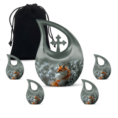 Personalized Fox Cremation Urn for Human Ashes - 10-inch, 200 cu in - Yatskia