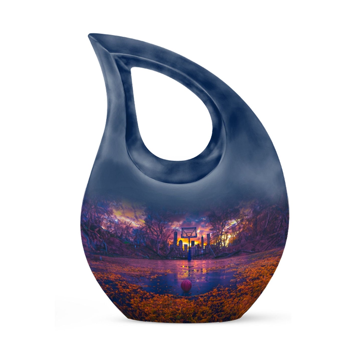 10-inch Basketball Urn with Cross Drop design