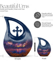 10-inch Basketball Urn with Cross Drop design