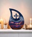 10-inch Basketball Urn with Cross Drop design