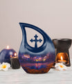 10-inch Basketball Urn with Cross Drop design