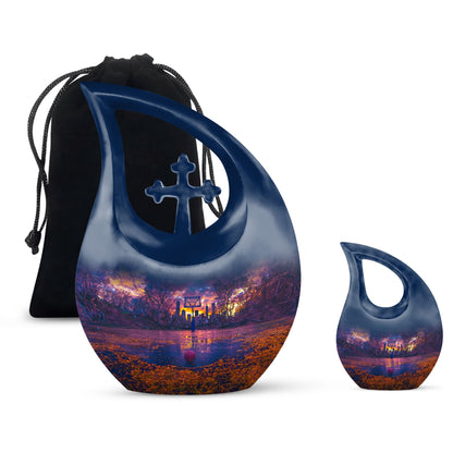 Personalized Religious Cremation Urn for Human Ashes - 10-inch, 200 cu in - Yatskia
