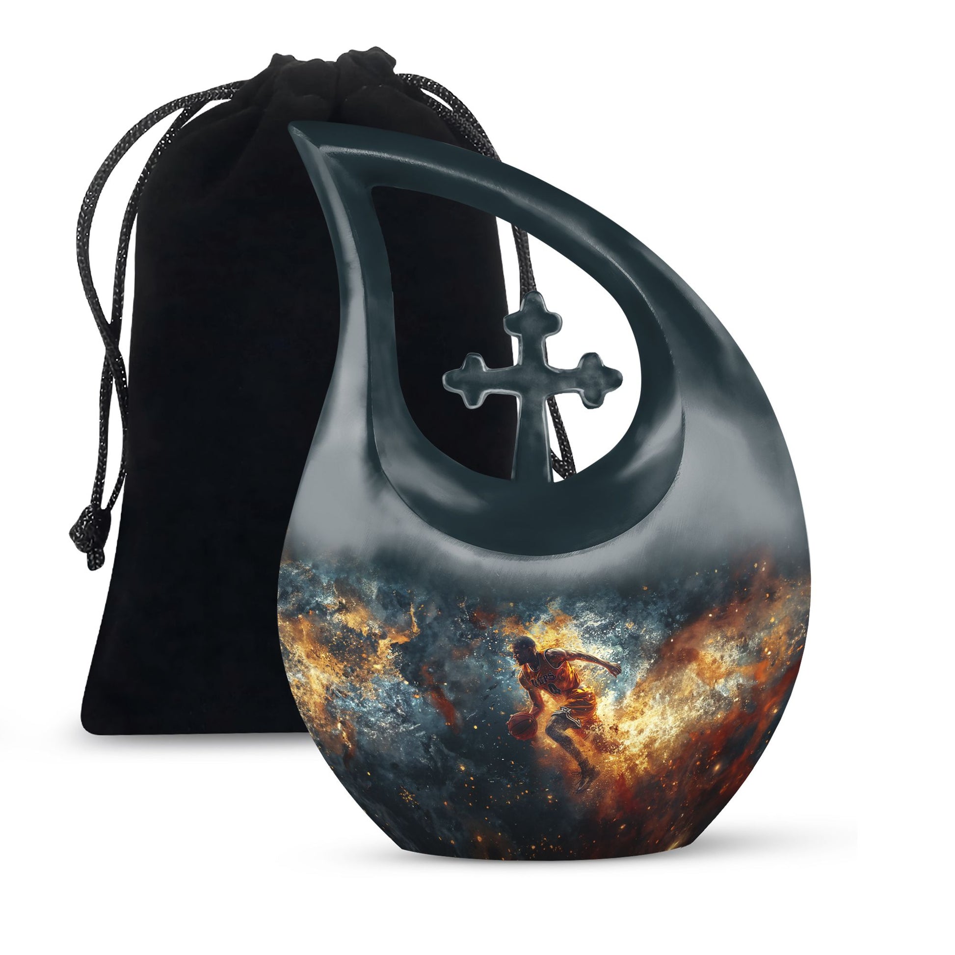 Basketball Theme Large Urn 10 Inch