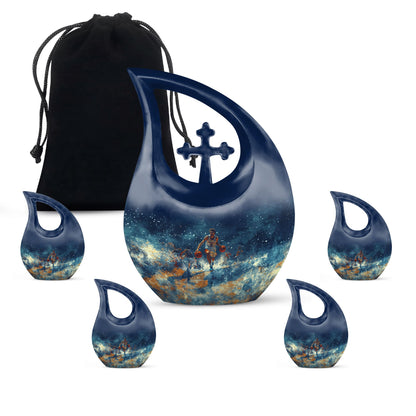 Basketball Theme Large Urn With 4 Keepsake Urn