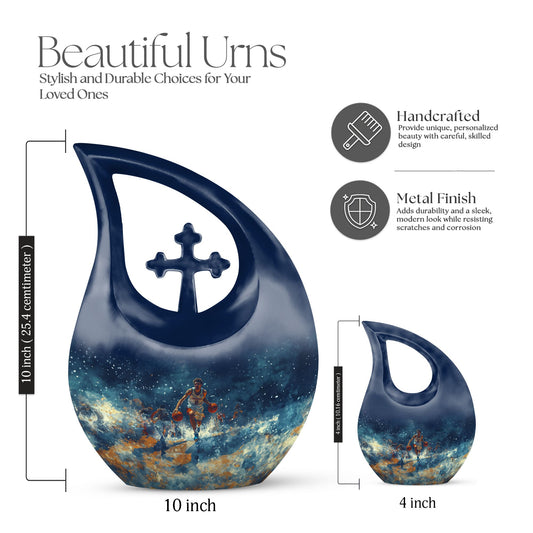 10 Inch Cross Drop Basketball Urn, aluminium burial urn 