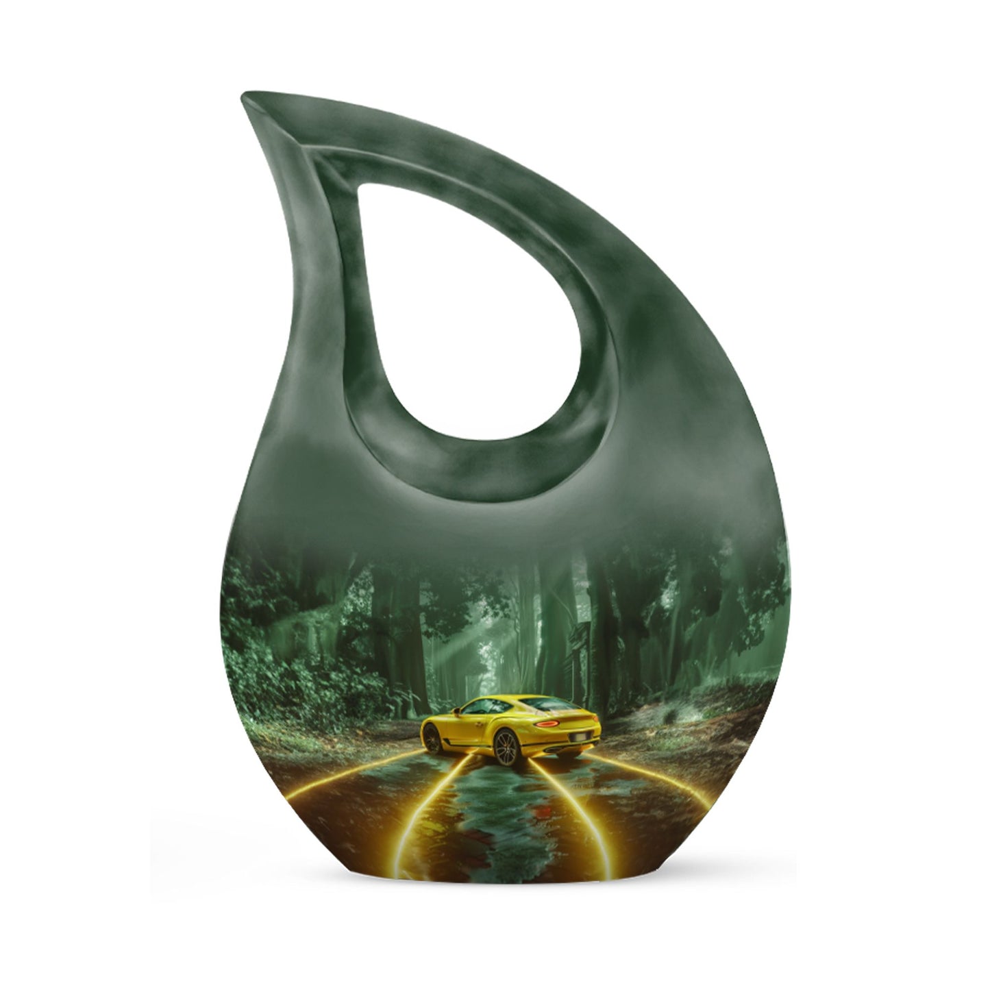 10-inch Car Theme Cross Drop Urn 