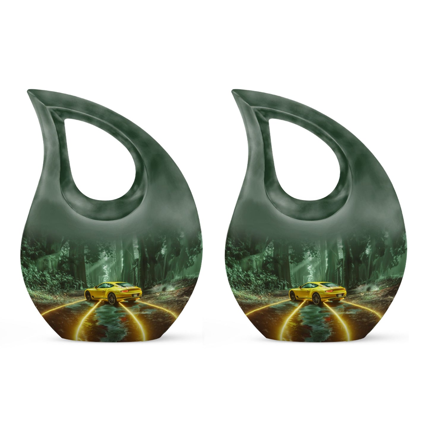 10-inch Car Theme Cross Drop Urn 