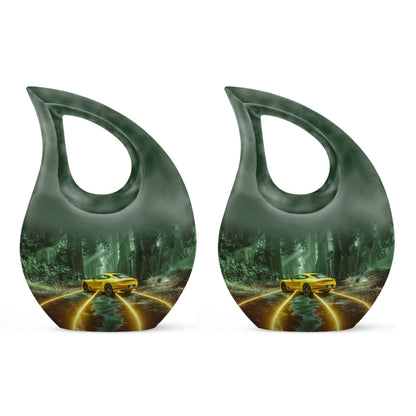 10-inch Car Theme Cross Drop Urn 