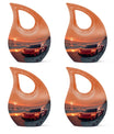 10-inch Car themed Cross Drop design Aluminium Funeral Urn, 