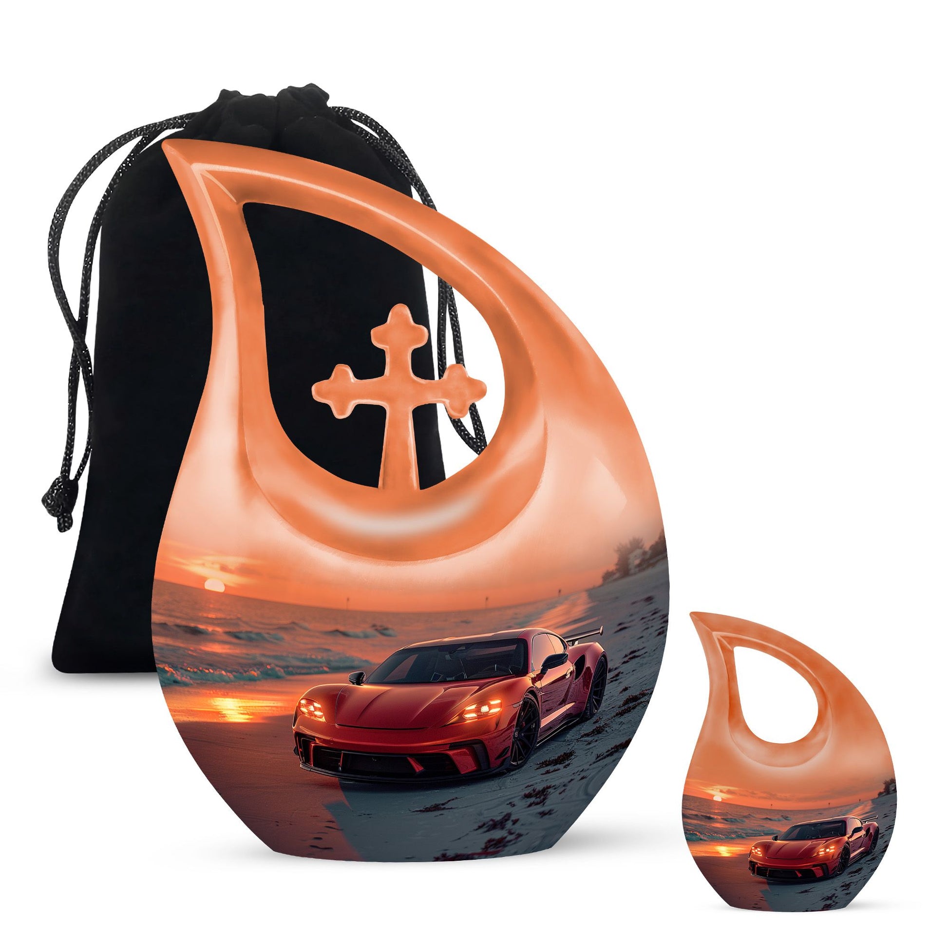 Car Theme Large Urn With 1 Keepsake Urn