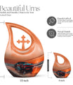 10-inch Car-themed Memorial Urn, Cross Drop design,