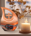 10-inch Car-themed Memorial Urn, Cross Drop design,