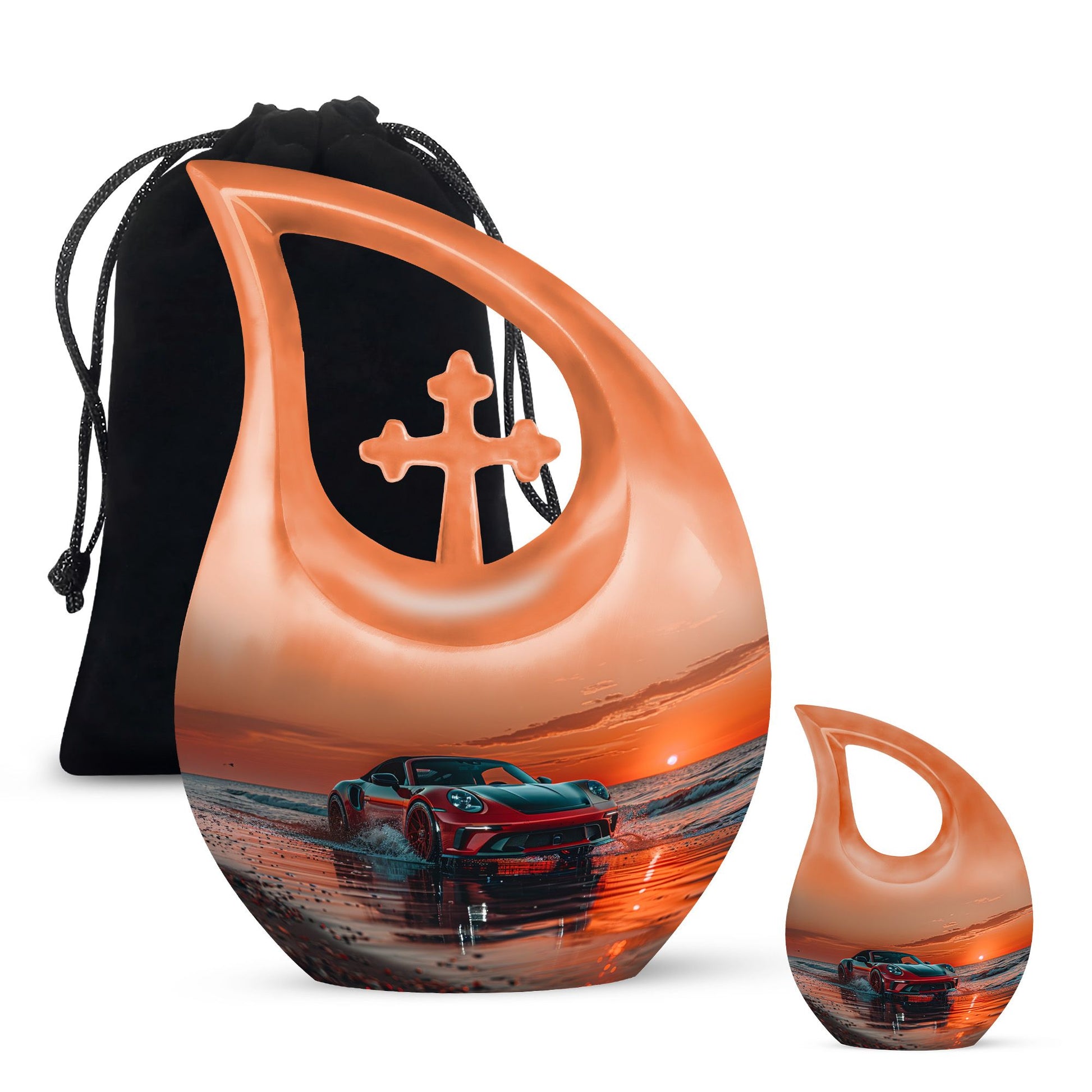 Car Theme Large Urn With 1 Keepsake Urn