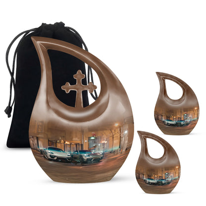 Personalized Car Keepsake Urn for Human Ashes - 10-inch, 200 cu in - Yatskia