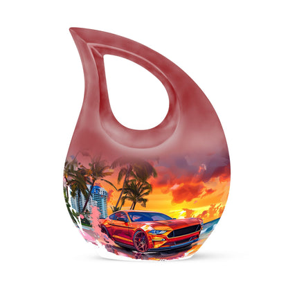 10 inch Car Themed Aluminium Cremation Urn