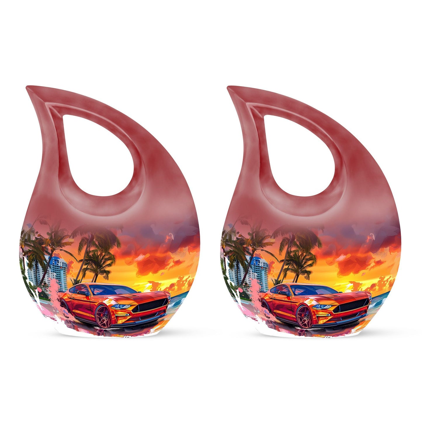 10 inch Car Themed Aluminium Cremation Urn