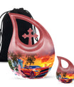 10 inch Car Themed Aluminium Cremation Urn