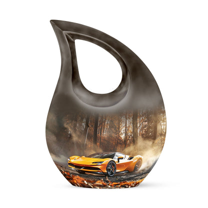 10 inch Aluminium Car Urn with Cross Drop Design 