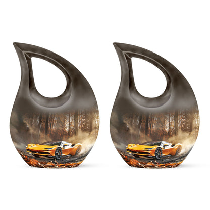 10 inch Aluminium Car Urn with Cross Drop Design 