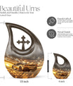 10-inch Car Urn with Cross Drop design; 