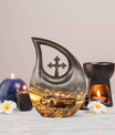 10-inch Car Urn with Cross Drop design; 