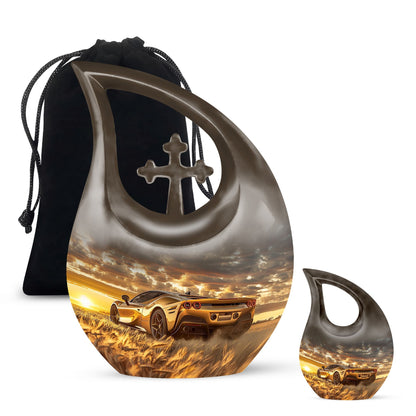 Car Theme Large Urn With 1 Keepsake Urn