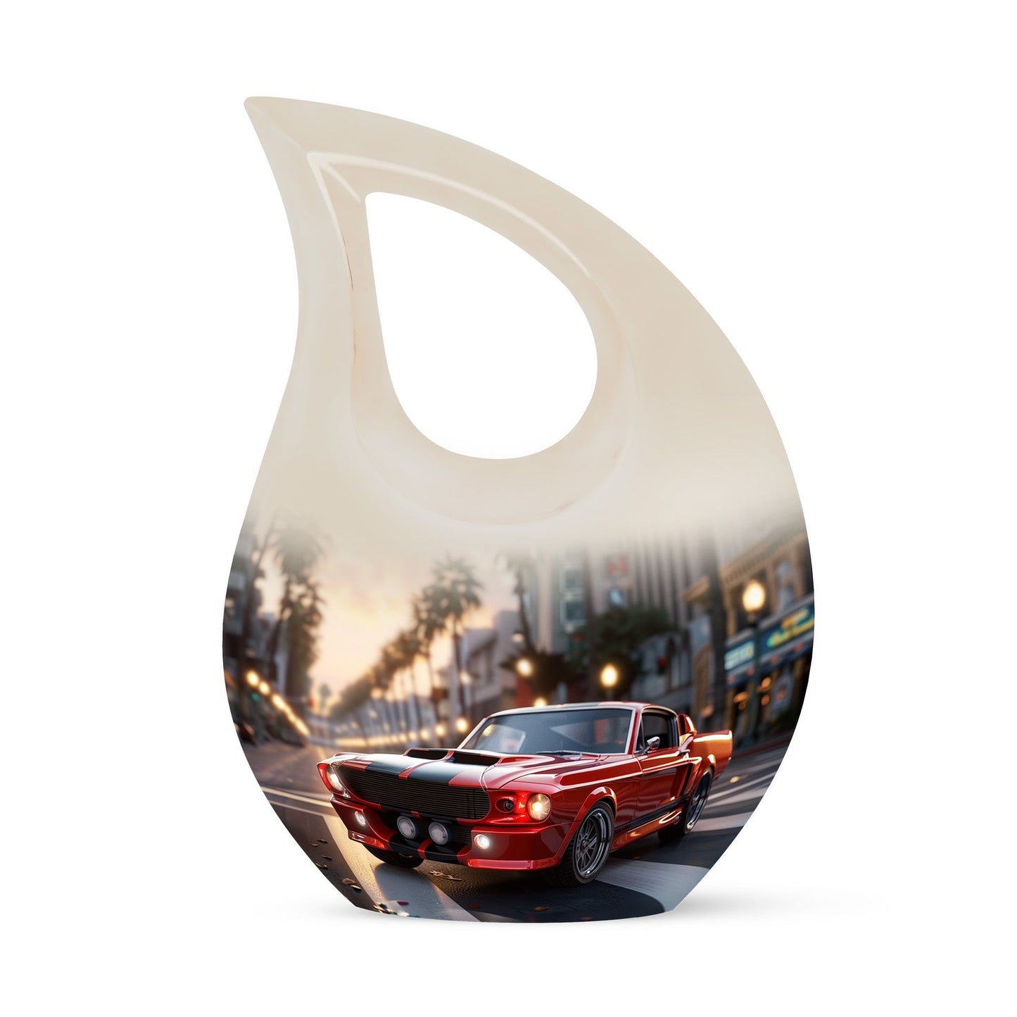 10 inch Car Themed Cross Drop Design Large Urn